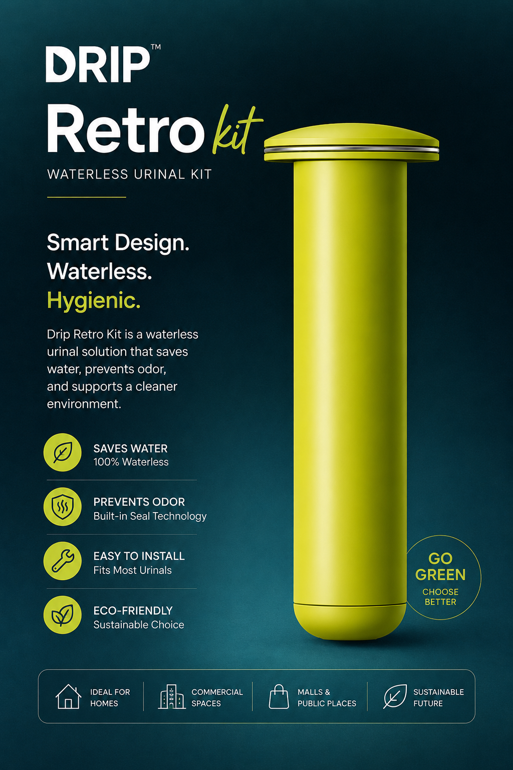 Drip Retro Waterless Urinal Kit